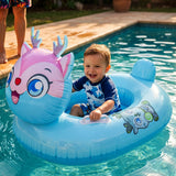 Kids Inflatable Cartoon Animal Swim Ring Pool Float With Safety Handle  1 Pc