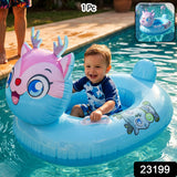 Kids Inflatable Cartoon Animal Swim Ring Pool Float With Safety Handle  1 Pc