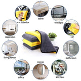 Car Cleaning Kit Combo – Long Retractable Car Duster, Mini Interior Clean Soft Brush, Multipurpose AC Vent Cleaner Brush & 40x30 cm Microfiber Cloth – Complete Car Cleaning Set (Pack of 4)