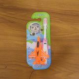 Kids Cartoon Toothbrush With Airplane Toy (2 Pc Set)